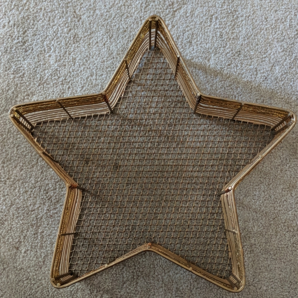 Pier 1 gold with beads metal basket